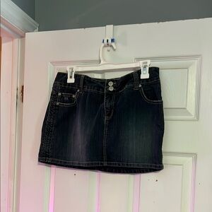 Black Denim Mini Skirt